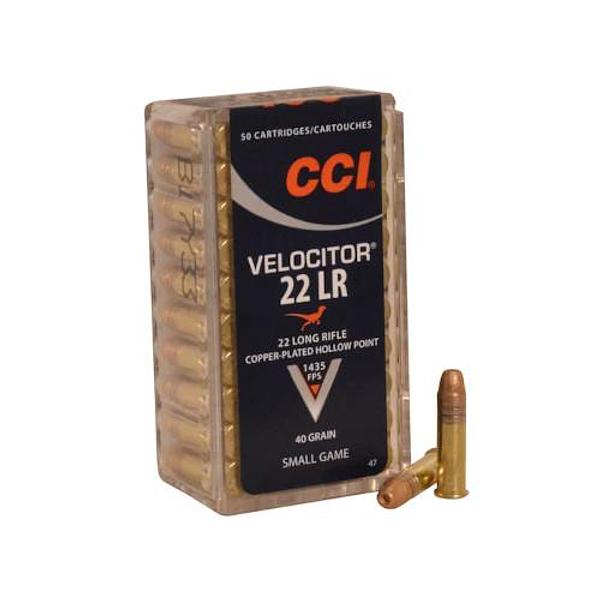 CCI Ammunition Velocitor 22 Long Rifle 40GN Plate Lead Hollow Point 1435FPS (50)