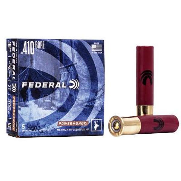 Federal 410GA 1/4oz Rifled Slug HP Power-Shok 1600FPS (5)